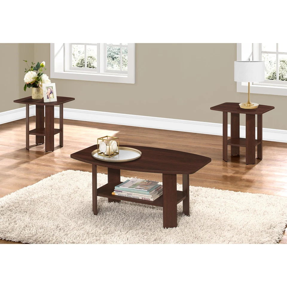 Monarch Specialties Table Set, 3pcs Set, Coffee, End, Side, Accent, Living Room, - Image 2 of 4