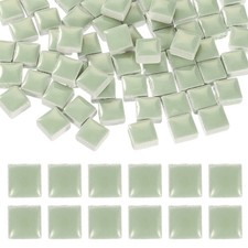 9mm Square Mosaic Tile, 300g Ceramic Mosaic Tile Bulk, Light Green