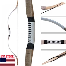 30-70lbs Handmade White Cowhide Traditional Recurve Bow Hunting Archery Horsebow