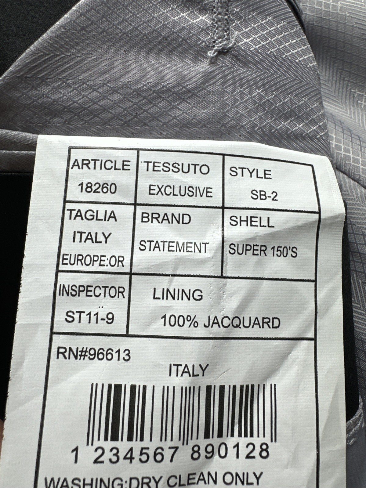 Statement Men's Super 150's Gray   Two Button Bla… - image 4