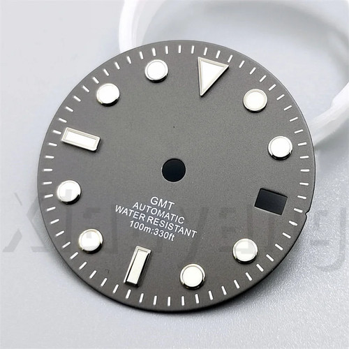 Esfera de reloj brillante esfera negra blanca azul verde azul rojo naranja GMTText negro dorado - Imagen 36 de 48