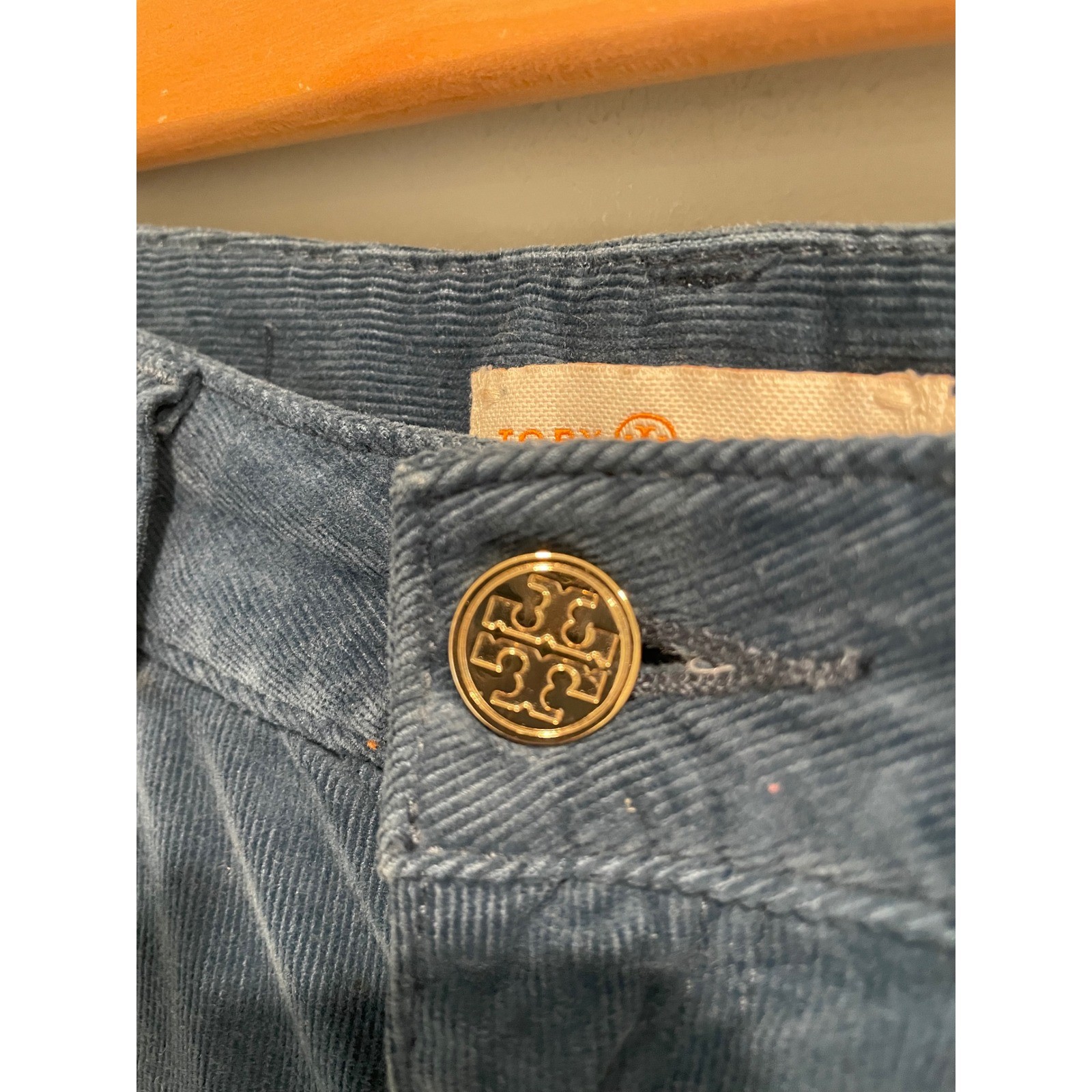 Tory Burch Corduroy Super Skinny Jeans Blue Women's Size 25 thumbnail 6