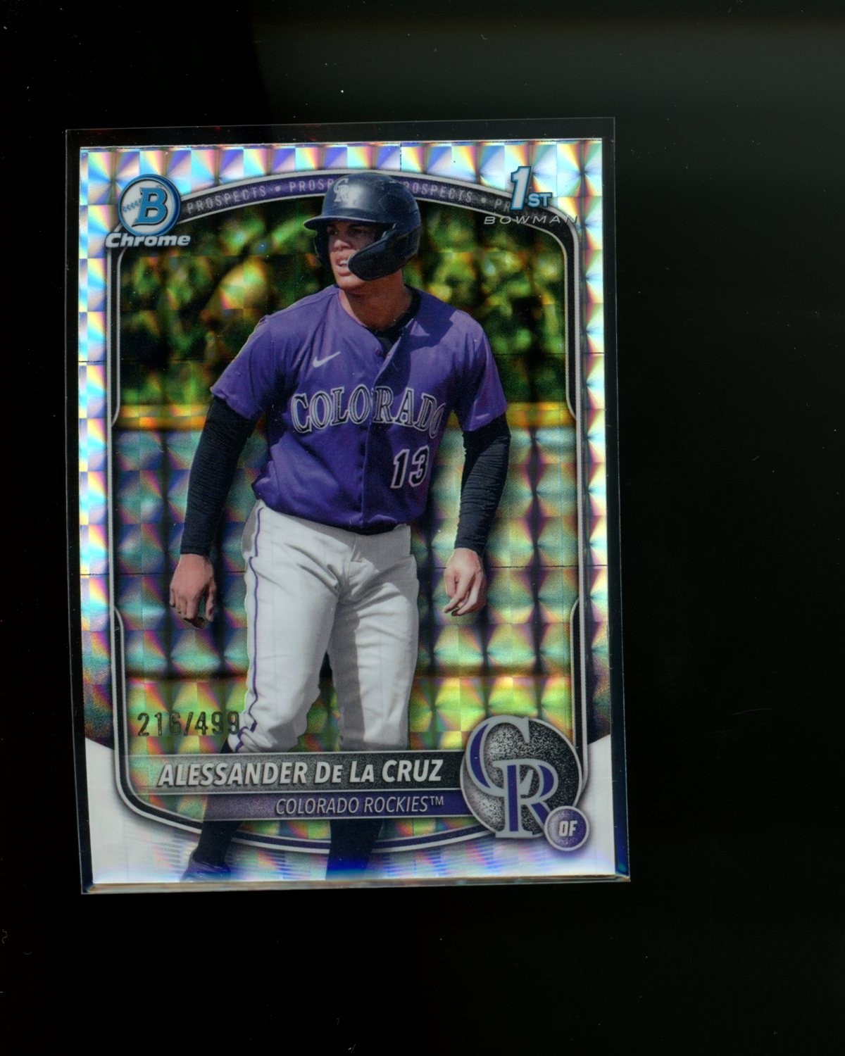 2025 Bowman Chrome Geometric Refractor #BCP219 Alessander De La Cruz #d 216/499