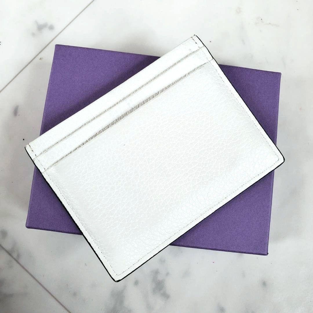 Christian Louboutin Card Holder Business Card Red White Leather
