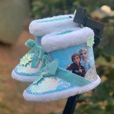 Disney Frozen 2 Anna  Elsa Cozy Faux Fur Lined Slippers