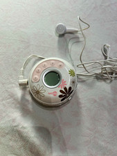 NextPlay Personal CD Player LCD Display Headphone Jack White Floral Design