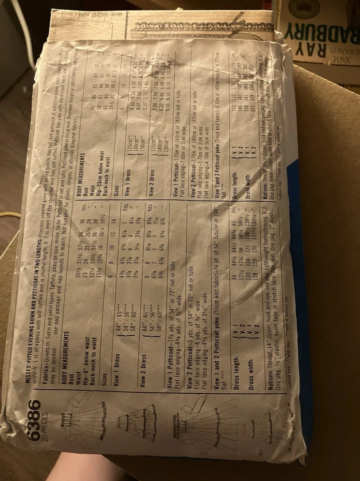 Vtg 80’s Simplicity 6386 Gunne Sax Prom DRESS sewing pattern 6-8 Off-shoulder - Image 2 of 2