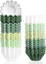 Quera 200Pcs Green Grease-Resistant Mini Cupcake Liners Wedding Muffin 