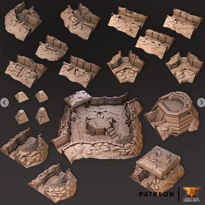 Trench Crusade Battlefield 20-Piece Modular Trenches Set 28mm Grimdark Wargahamm