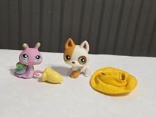 LPS Littlest Pet Shop #127 German Shepard Dog #128 Snail Complete Pet Pairs Set