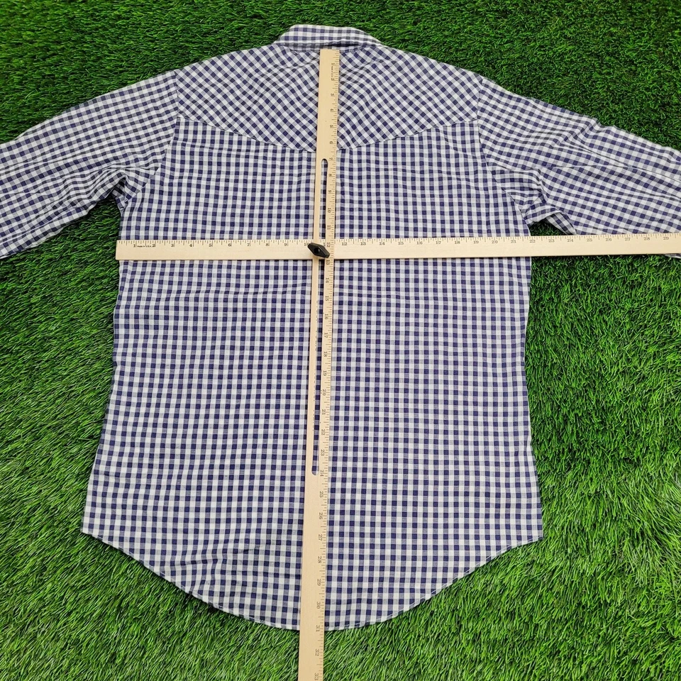 Vintage 90s Malco-Modes Western Shirt L 16 22x31 Check-Plaid - Image 4 of 4