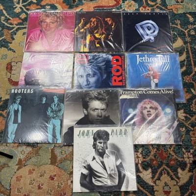 Lot of 10 Vinly Records 80s Cheap Trick Deep Purple Rod Stewart Jethro Tull