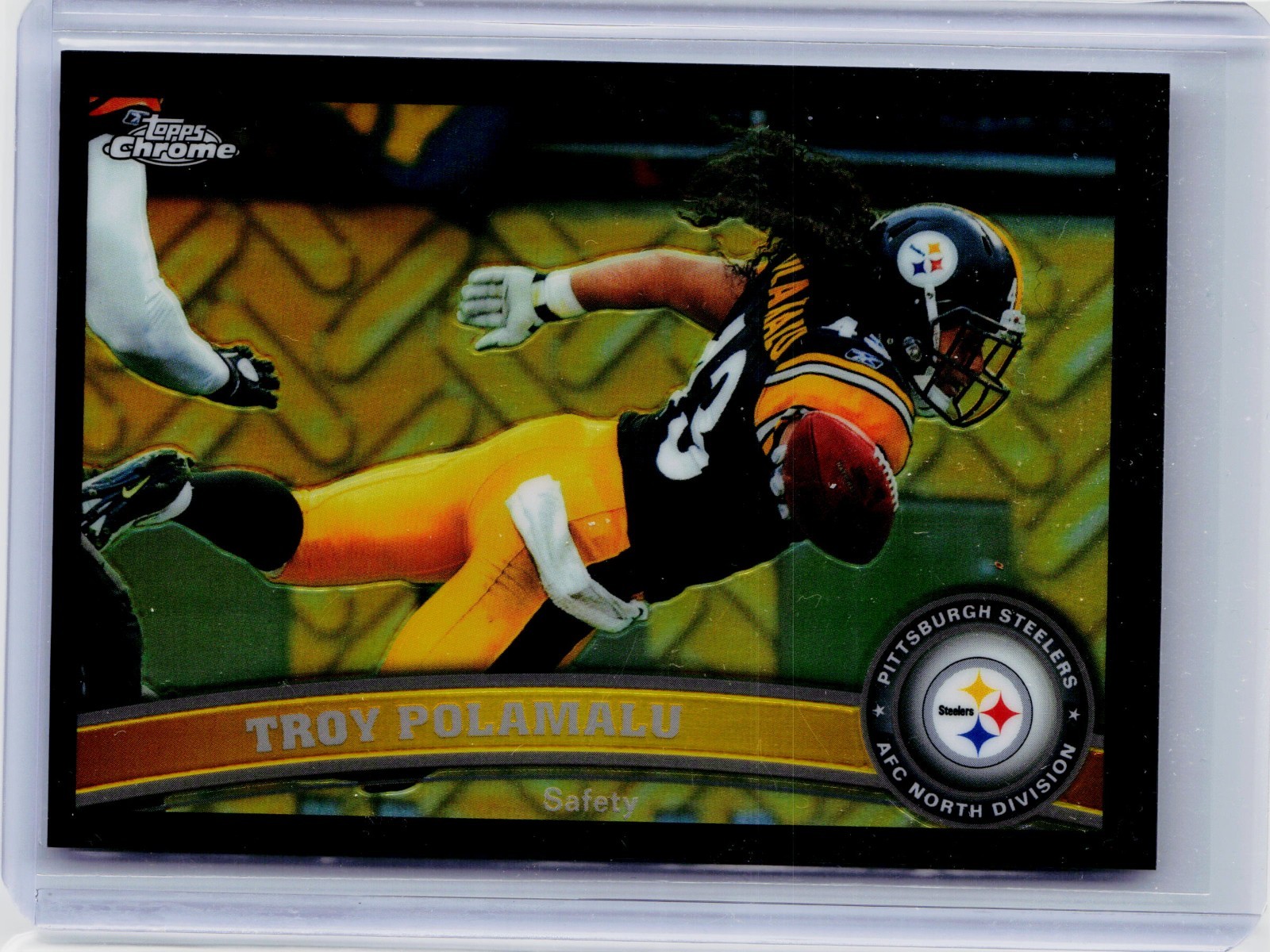 2011 TOPPS CHROME BLACK REFRACTOR #180 - TROY POLAMALU #ED 265/299