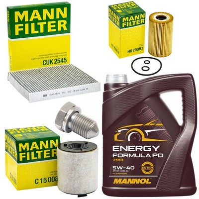 5L Öl Set Inspektion Luft-Innenraum Ölfilter Ölschraube für Seat Ibiza IV 1.6