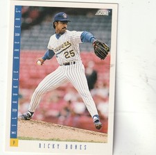 FREE SHIPPING-MINT-1993 Score #470 Ricky Bones Milwaukee Brewers