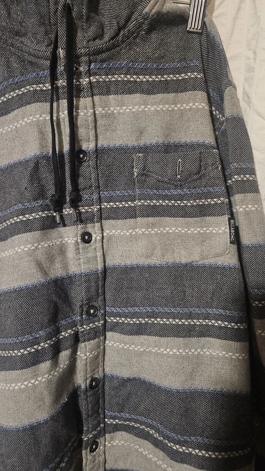 Camisa con Capucha Billabong Baja para Hombre - XL - Rayas Gris/Azul - Mezcla de Algodón - Foto 2 de 4
