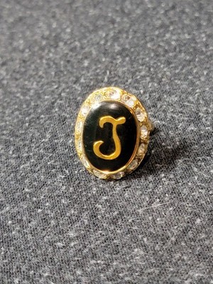 Vintage After Six ''J'' -  Fancy Monogram Cuff Link with Rhinestones