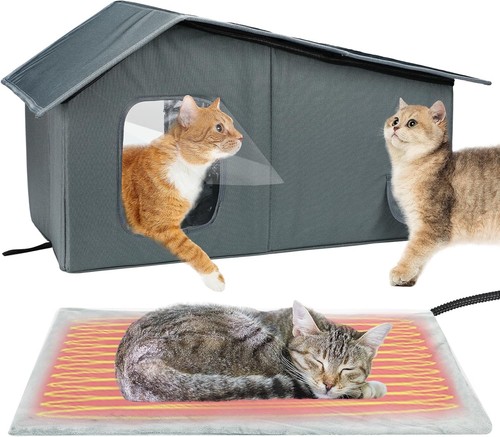 Weatherproof Heated Cat Houses for Outdoor Cats - Insulated Cat Shelter