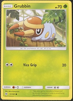 Grubbin 13/149 SM Base Set Regular - Pokémon Card