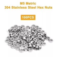 100pcs M5 Stainless Steel Hex Nuts Kit Socket Cap Head Assortment Kit Screw Bolt