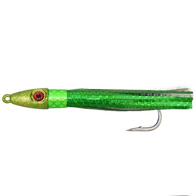 Hybrid Wahoo Bomb 6'' Fully Rigged 6oz Multi-Colored Tuna Lure by MagBay (Green)