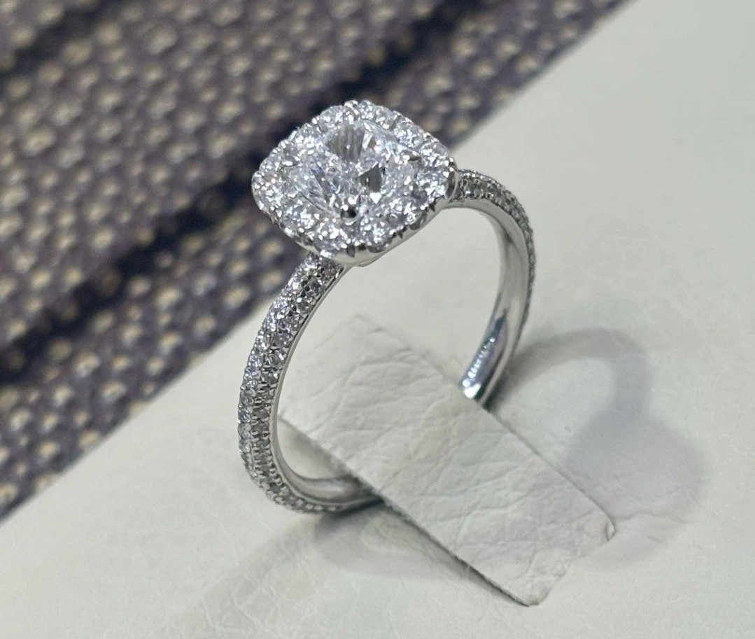 GIA Cushion Cut Diamond Ring