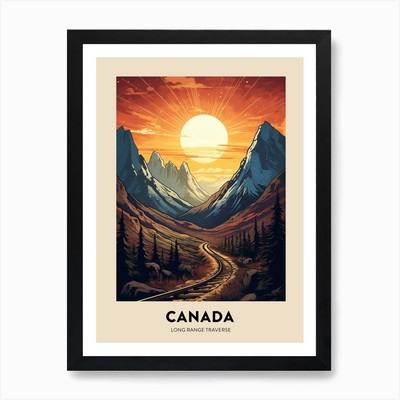 Long Range Traverse Canada 2 Vintage gerahmtes Wandbild Poster Leinwanddruck Bild