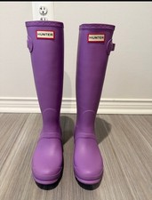 Hunter Original Tall Rain Boots Purple Matte, Size US 6