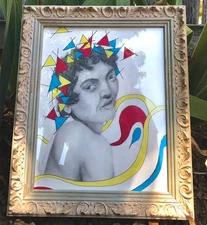 10x12 White Framed Painting Wall Art