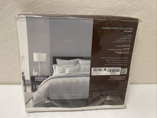 Hudson Park Collection Nouveau Cal King Bedskirt White Cotton - Picture 3 of 4
