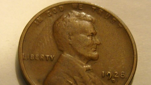 1928 D DENVER LINCOLN WHEAT PENNY CENT ANTIKE AMERIKANISCHE MÜNZE SAMMLERSTÜCK - Bild 4 von 11