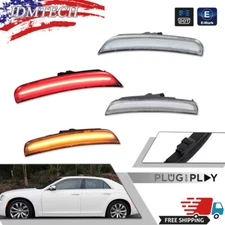 For 2015-2023 Chrysler 300 Clear Front Rear Amber Red LED Side Marker Lights Kit