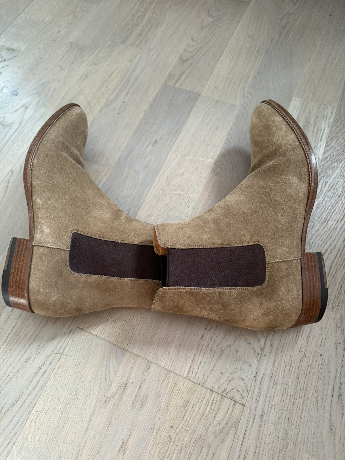 SAINT LAURENT STIVALI CHELSEA WYATT WYATT IN PELLE SCAMOSCIATA 100% autentici vedi tutte le foto