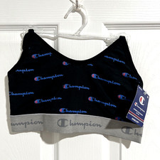 NEW Champion Womens Athletics Sports Bra Double Dry Medium Navy Blue CH50AS