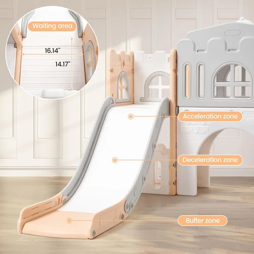 8 In 1 Toddler Slide, Kids Slide with Climber Playset, Indoor Outdoor Playground - Picture 10 of 11