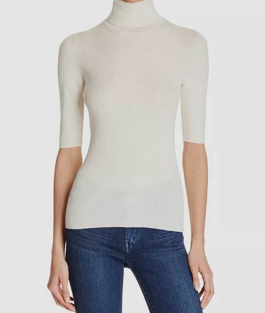 Theory Women's White Ribbed Elbow 