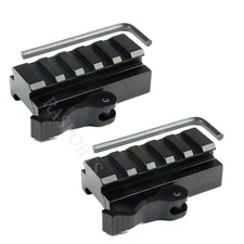 2PCS 5-Slot Quick Release Detach QR QD 1/2" Riser Mount for Picatinny Rail