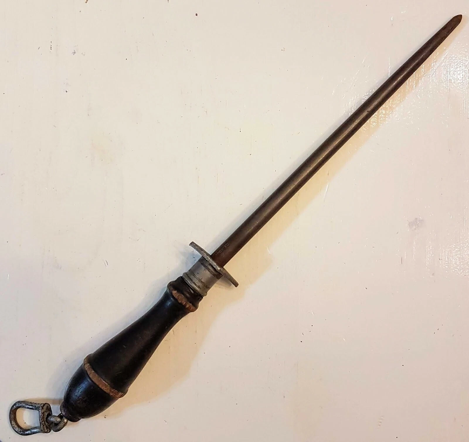 LANDERS Knife Sharpener Honing Steel Chef Butcher Tool 17.5" Primitive Antique