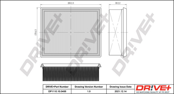 Dr!ve+ DP1110.10.0406 Luftfilter Einsatz FüR CitroËN Peugeot-image