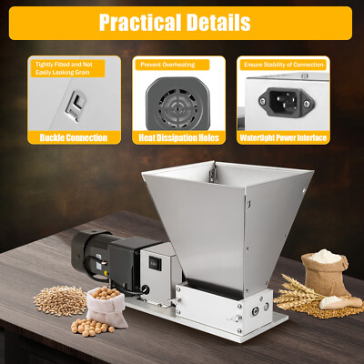 Electric Grinder Malt Mill Grain Corn Wheat Feed/Flour Wet&Dry Cereal Machine