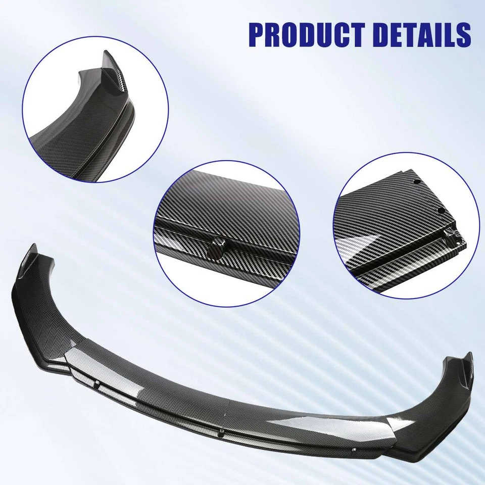 Front Bumper Lip Spoiler Carbon Fiber Canard For Audi A5 S5 Quattro Sportback AB - Image 3 of 4