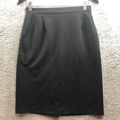 Petite Concept By Devon VTG Skirt Black Size 12