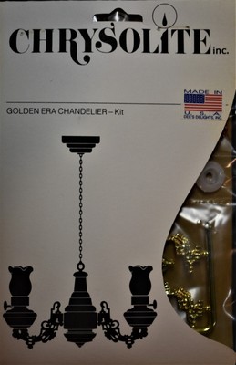1 Chrysolite dollhouse miniature hanging Golden Era chandelier light kit,CHY114F