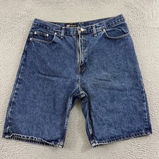 Vintage Faded Glory Denim Shorts Men 36 Blue Loose Jorts Baggy Skater 10" Y2K