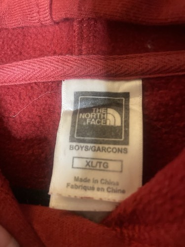 The North Face Boys Hoodie Size XL Cherry Red - Picture 3 of 4