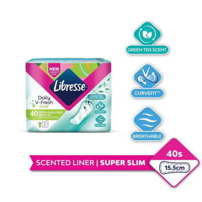 LIBRESSE Green Tea Super Slim Pantyliner 40's X 4PAX