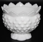 Vtg Fenton Candle Bowl Mini #3873 MI c 1968-76 White Hobnail Milk Glass
