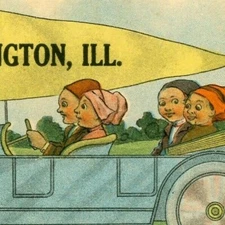 Better ve all go vunce to Lexington Illinois den ve enjoy life Postcard USA CS47