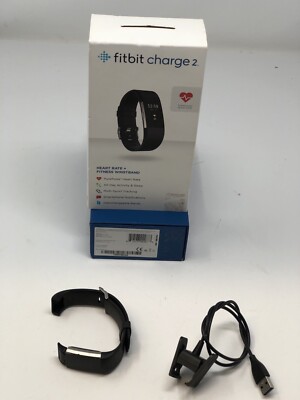 Fitbit Charge Watch And Charger Cord Black Broken Wrist Band