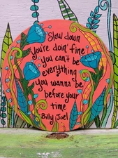 Billy Joel Vienna Lyrics Original Painting on Repurposed 12" record, Art Record